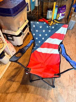 American Flag Folding Camp Chair