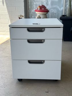 Modern White 3 magmatic Drawer File Cabinet on Wheel