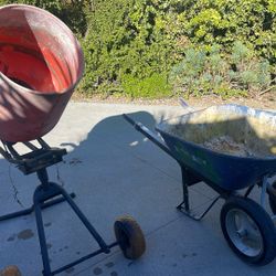 Portable Cement Mixer And Wheelbarrow 
