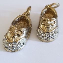 Gold Plated Baby Shoe Charms