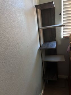 Modern Asymmetrical Ladder Bookshelf