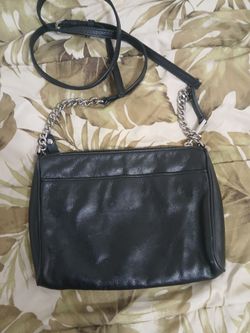 LADIES BLACK LEATHER PURSE 6" HIGH BY 9 " LONG