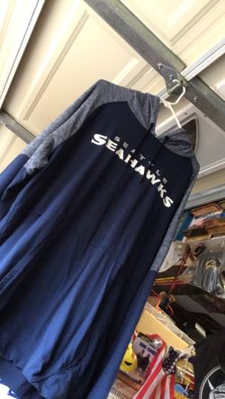 Navy blue and heather grey Seattle Seahawks hoodie