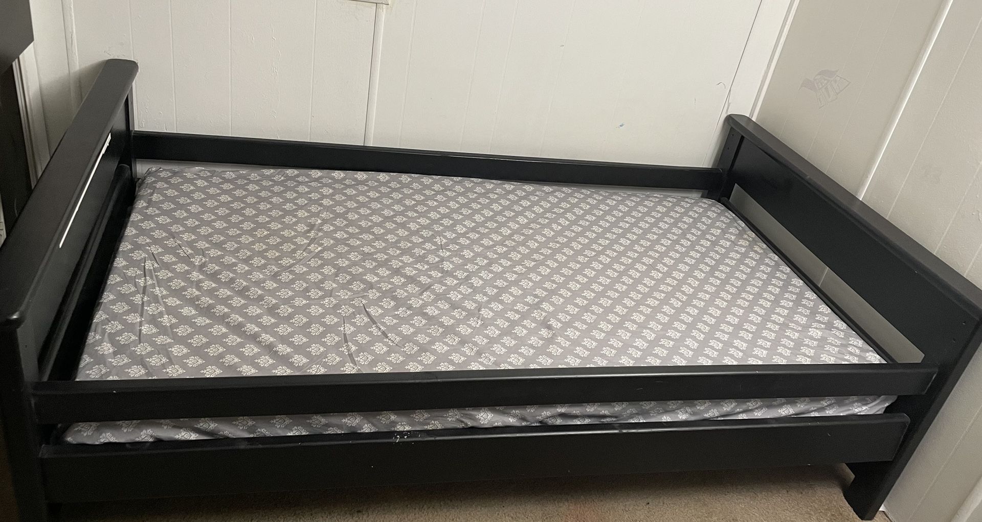 Twin Bed Frame Wooden With Mattress