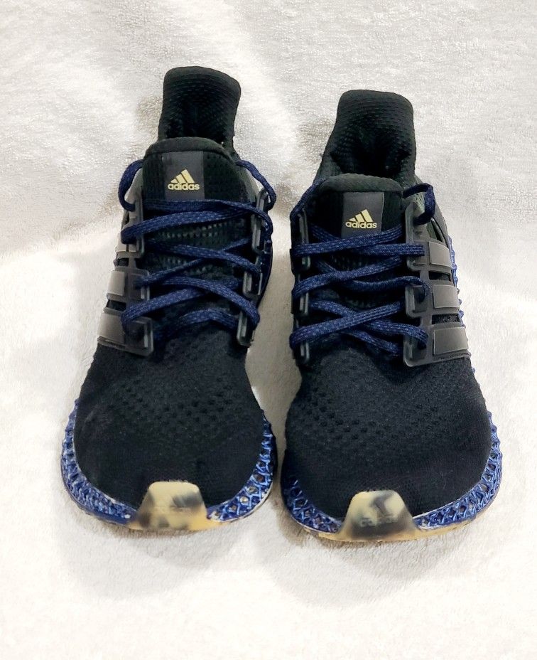 Adidas Ultra Boost 4D Running Shoes Sneakers Black/Blue Used No Insoles. A162264