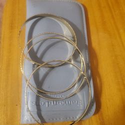 4 New Cute Gold Plated Bangle Bracelets Small All 4 For $20