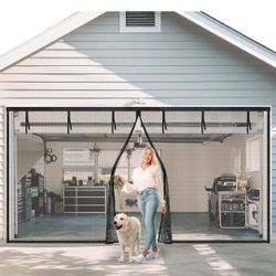 Garage Door Screen 16x7 Ft Black