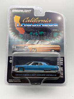 GreenLight California Lowriders S1 1:64 1972 Cadillac couple deville blue Diecast LE CHASE