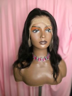 13x6 lace front human hair natural black  body wave  20"