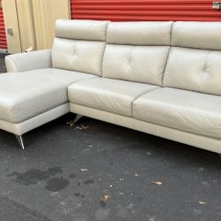 Top Grain Leather Modern Sectional 