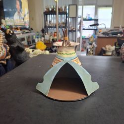 Hand-painted Metal Teepee For Native American Nativity Set By WMG 2003 6.5"H X 6.75"W