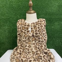 Rachel Zoe Heart shaped Cheetah Faux Fur Vest Size 4T