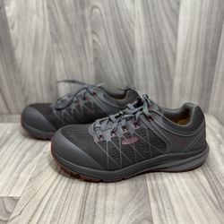 KEEN Utility Women's Safety Work Shoes Low-Cut Wide Toe US 9W  EU 39.5  Gray/Red