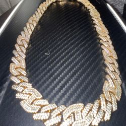 6ice 16” 15mm Gucci Cuban Link Diamond Cut Gold Chain
