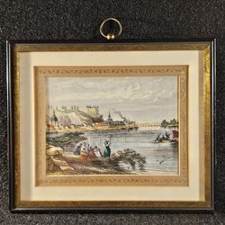 Rare Vintage 1950s-1960s Sungott Art Studios Gravure Print Hand Colored By Skilled Artist's 