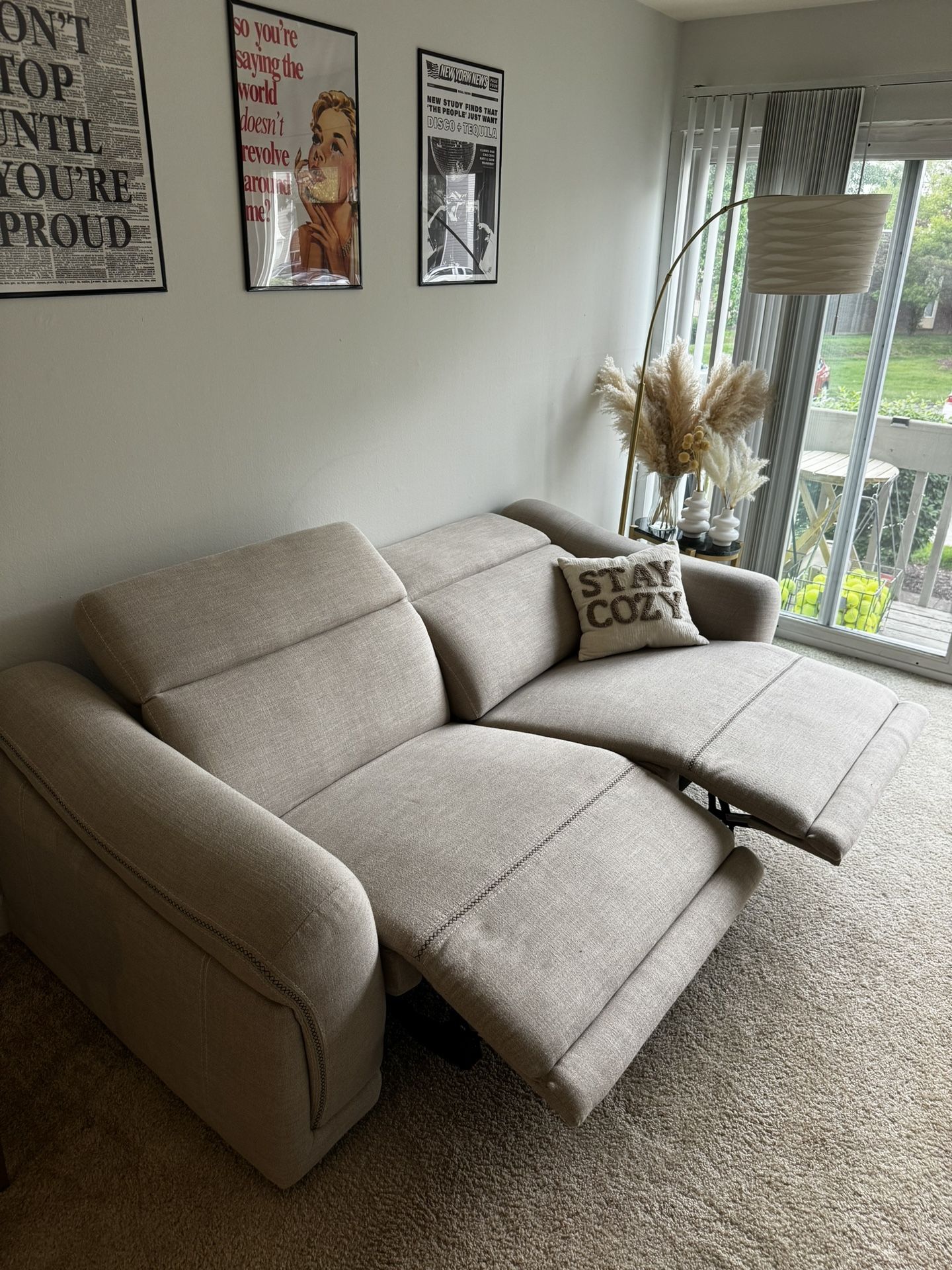 Modern Electric Reclining Loveseat Sofa – Like New