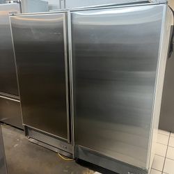 72" SUB-ZERO STAINLESS PANEL READY UPRIGHT FRIDGE AND FREEZER STAINLESS