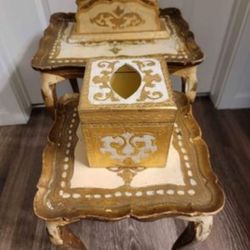 Vintage Italian Florentine Gold Tissue Box Or Mail Organizer 