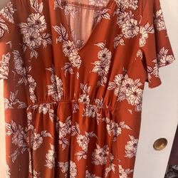 Rust colored floral dress