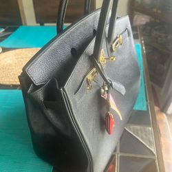 Purse Black Leather 