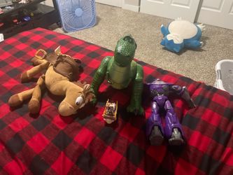 Disney Pixar Toy Story Rex, Bullseye, and Zurg Action Figures plus Aladdin