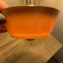 Vintage Fire King Milk Glass Orange And Brown Bowl