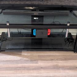 TV Stand  - Black - Metal/Glass