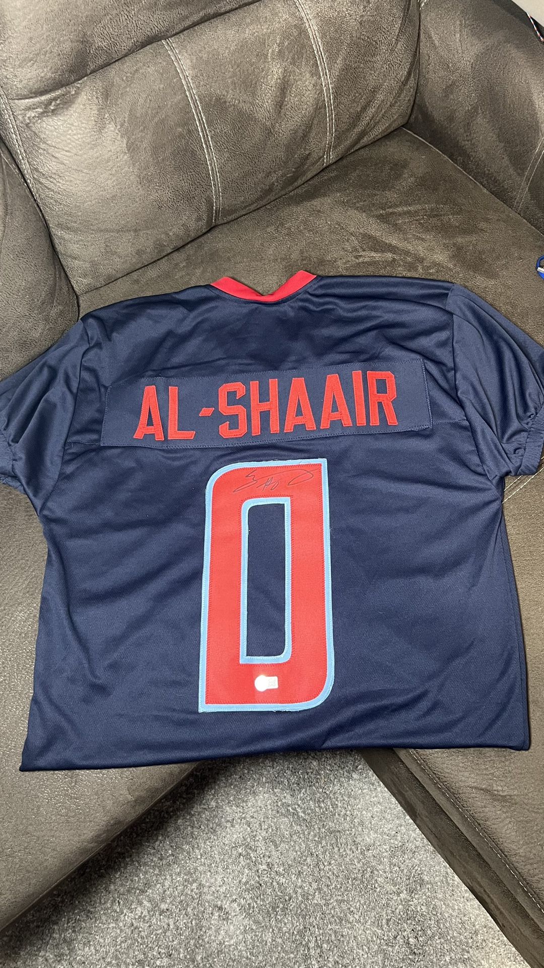 Custom Azeez Al-Shaair Signed Texans Jersey - Beckett Authenticated