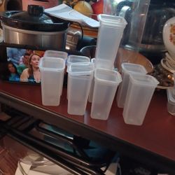 Simply Tidy Plastic Storage Jars - 4.7" x 3.2" Stackable Containers with Lids for Craft Supplies, Beads, Glitter & Small Items, 9 Count