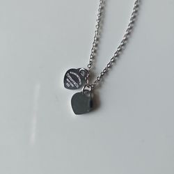 Double Mini Silver Heart Luxury  Necklace