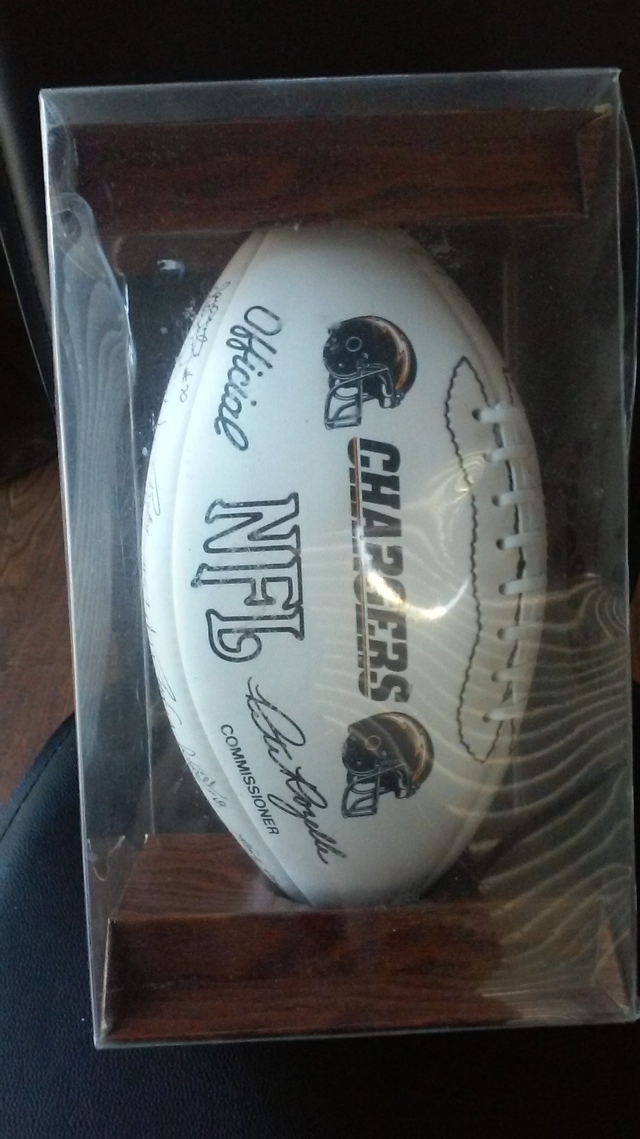 Rare Autographed Chargers collectible Football