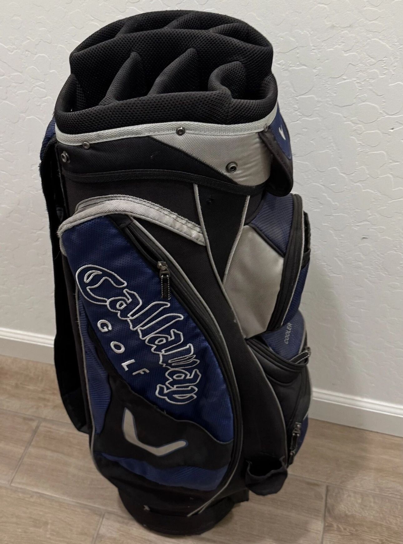 Callaway Cart Bag 8 Way Divider Cooler Pockets Blue & Black