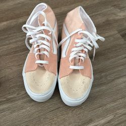 VANS Sk8-Hi Tapered Sneaker Platform Suede Peach Canvas