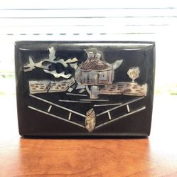 Mother Of Pearl Vintage Trinket Box Asian