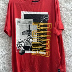 New Men Puma Short Sleeve Red T-shirt Size XL