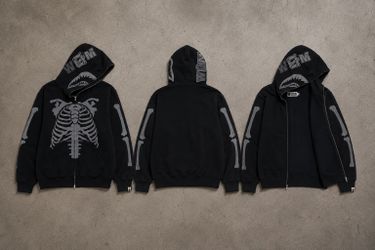 Black bape full zip up hoodie