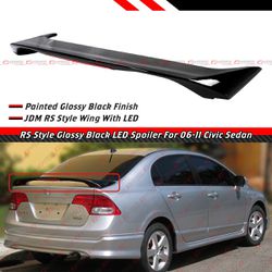 For 2006-2011 Honda 8-generation Civic Clamp Style Rear Spoiler PG Style Gloss Black Brand New