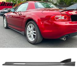 Fits 2009-2015 Mazda MX-5 Miata IKON Style Side Skirts Panels Carbon Fiber Print ABS