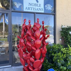 *** Beautiful Metal Hand Welded Cactus Art Indoor Outdoor 