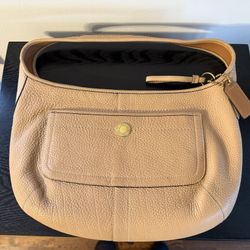 Coach Ergo Pebbled Tan Hobo Leather Shoulder Bag Purse 11612