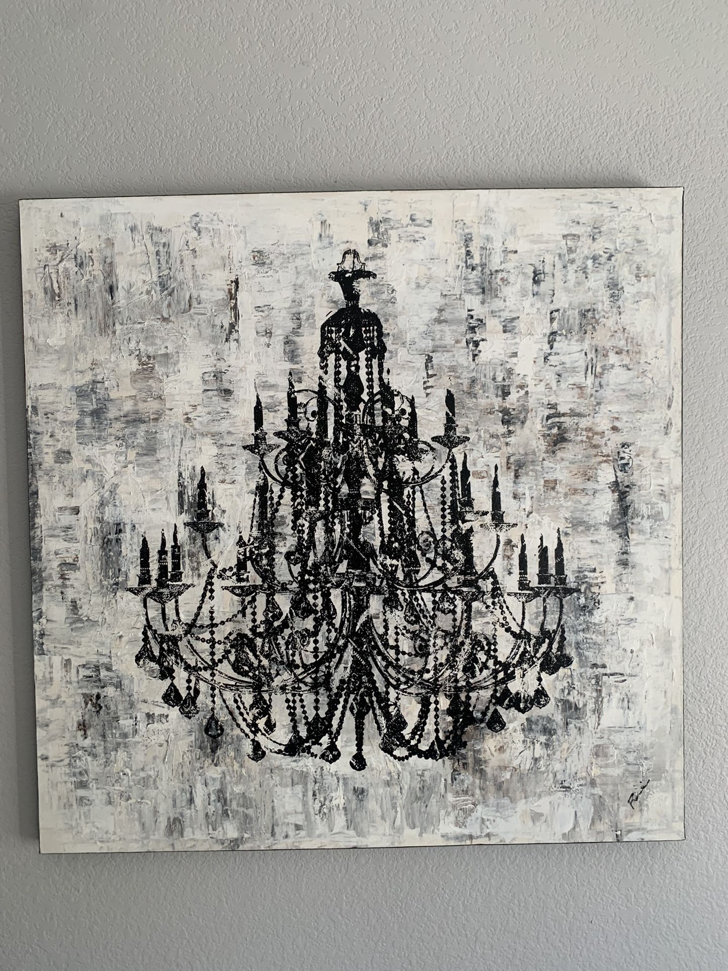 Black Gothic Chandelier Wall Art