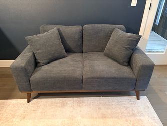 Modern Gray/Blue Love Seat