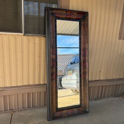 Genuine leather mirror