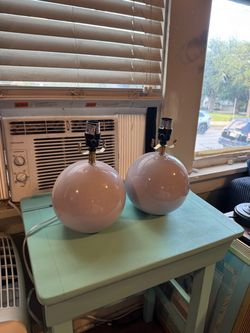 2 Mauve Lamp Bases