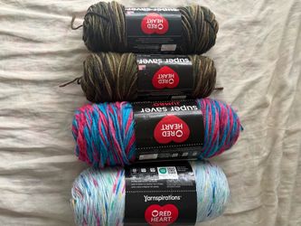 Red Heart Super Saver Yarn Bundle – 4 Skeins