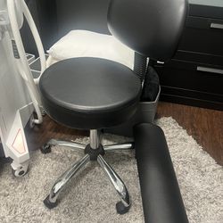 Used - Rolling Shop Stool Chair with Back Support 