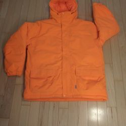 NWT LL Bean Mens Hunter Orange Hooded Coat
