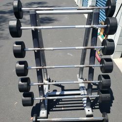 Fixed Barbell Gym Weights Straight Bar Weight Set