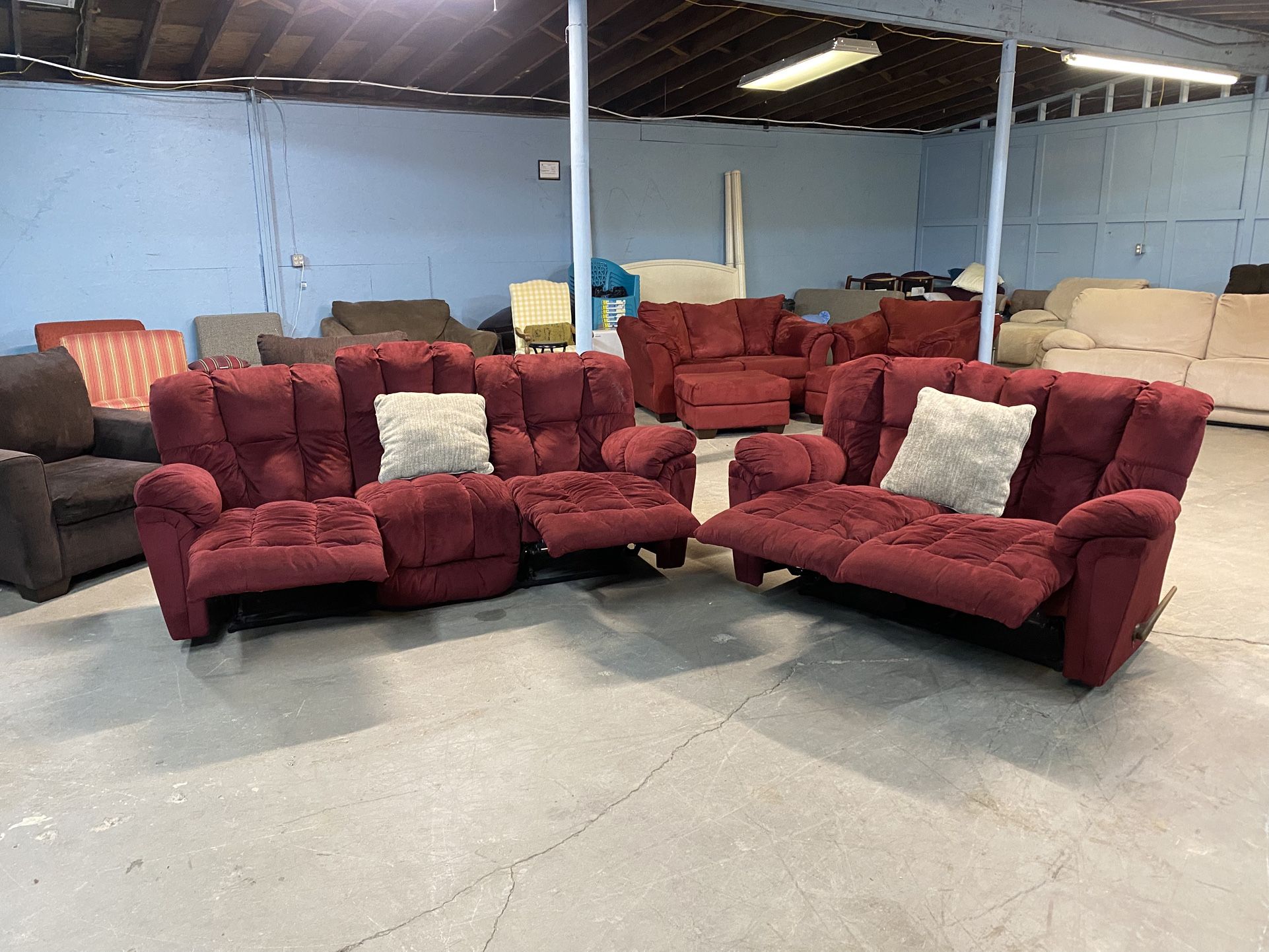 FREE delivery - Clean Reclining Sofa and Loveseat Set