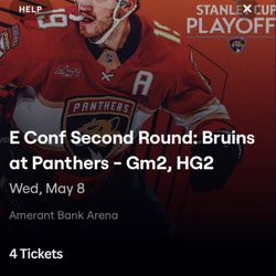 Panthers Vs Bruins Tickets - Wed May 8